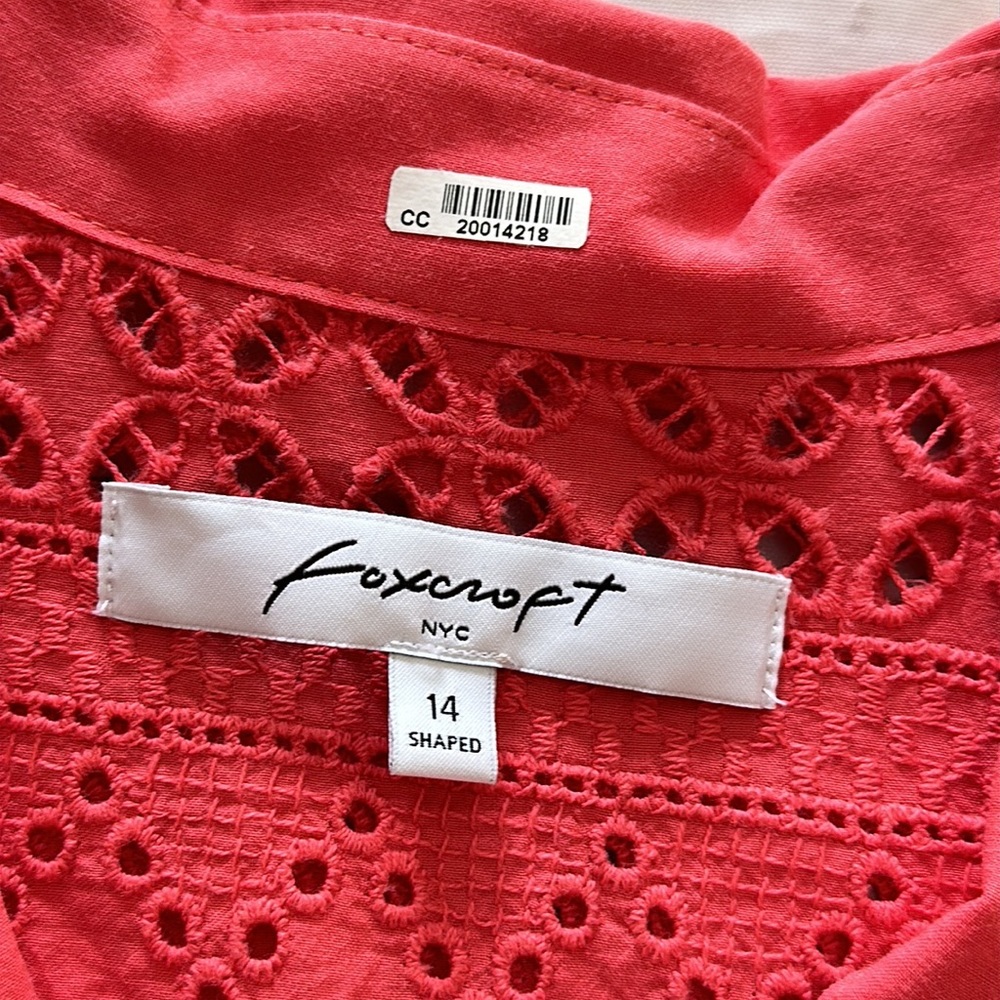 Coral Eyelet Button Down - image 5